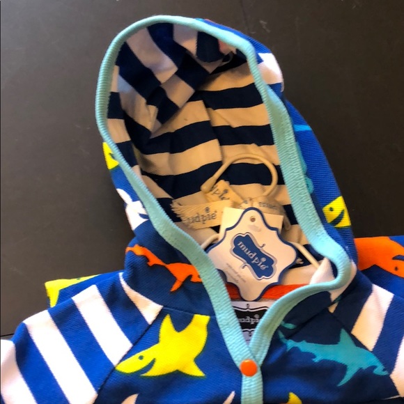Mud Pie Shark Tank Shark Hooded One Piece - Picture 6 of 9